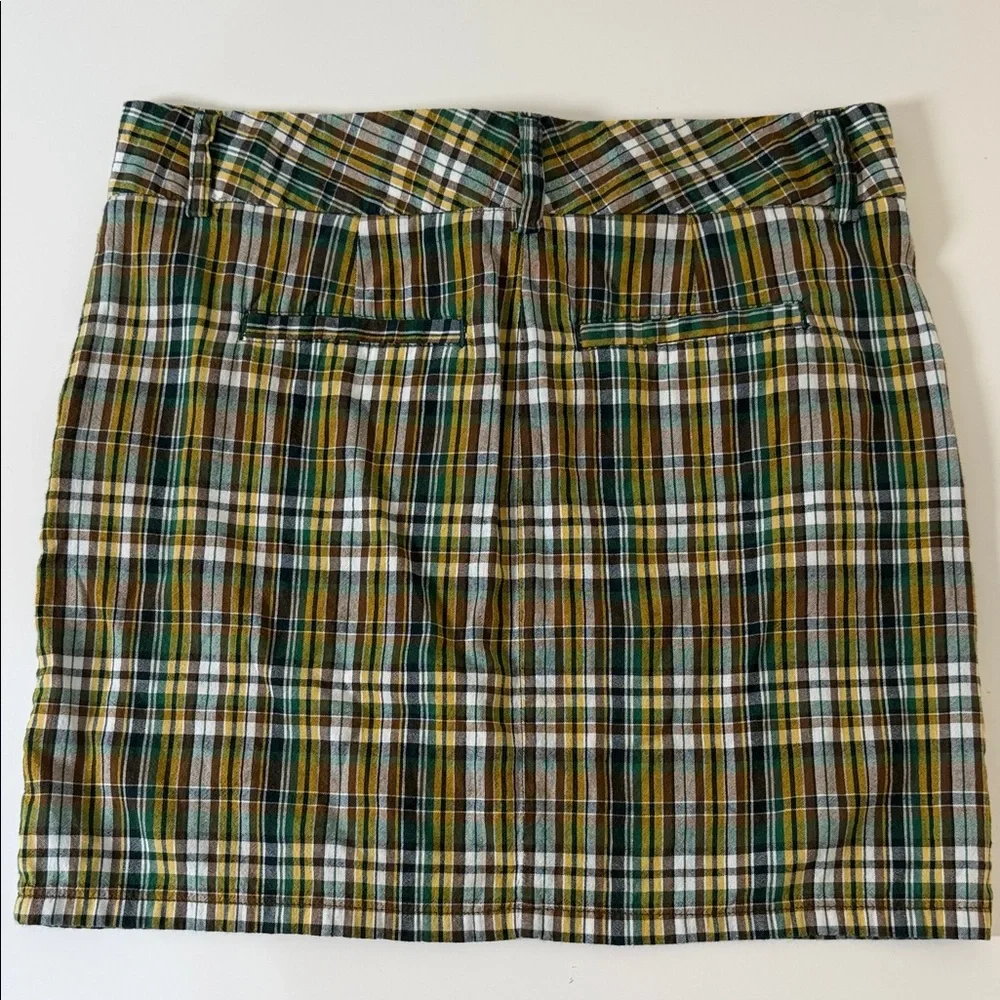 J. Crew Tartan Mini Skirt - Black,‎ Green, Yellow Y2K